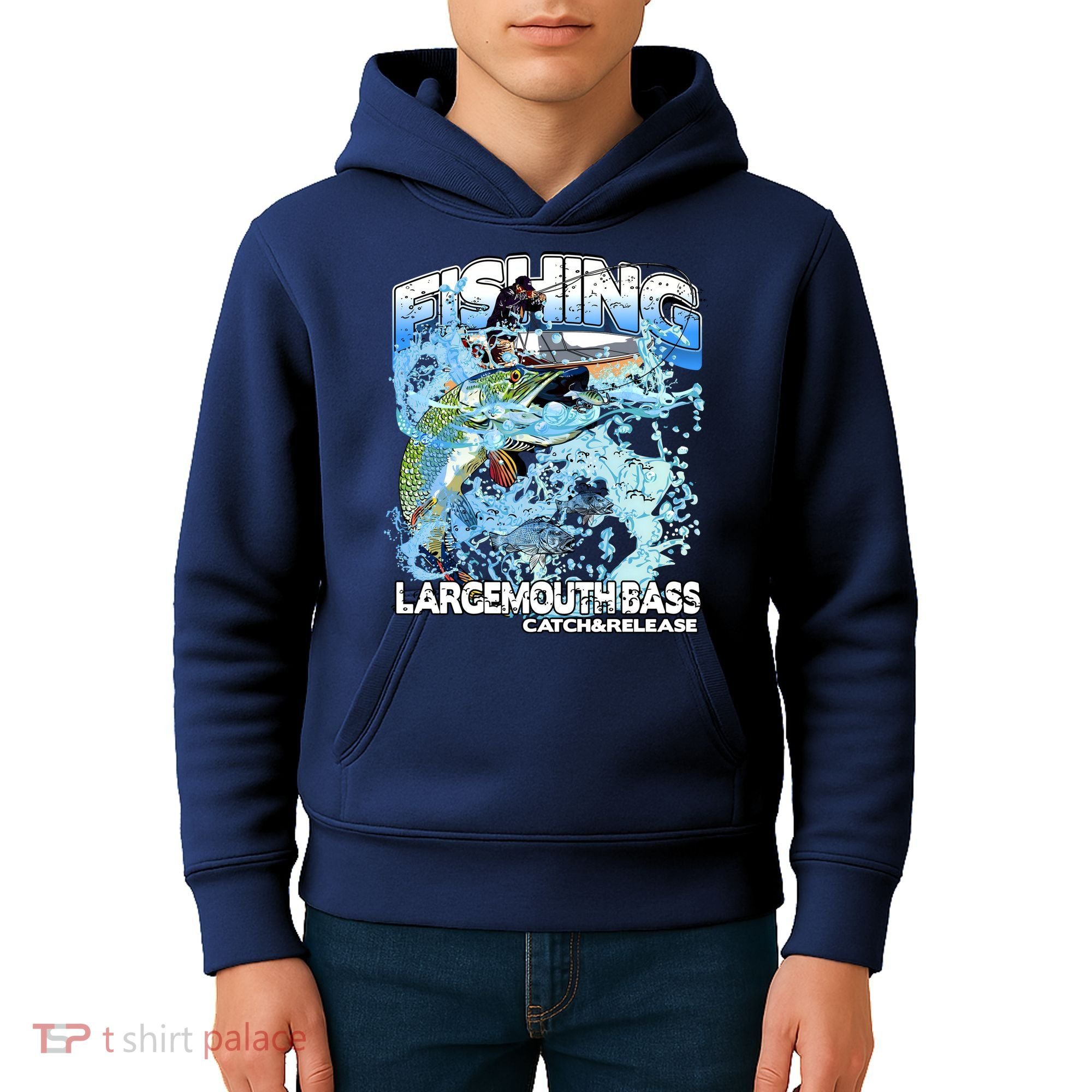 Catch And Release Largemouth Bass Fishing Kids Hoodie