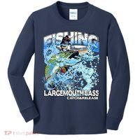 Catch And Release Largemouth Bass Fishing Kids Long Sleeve Shirt thumb 0