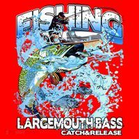 Catch And Release Largemouth Bass Fishing Santa Hat thumb 1