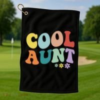 Cool Aunt Retro Gift Golf Towel thumb 1