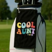 Cool Aunt Retro Gift Golf Towel thumb 2