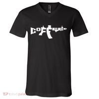 Coffee AR15 Rifle Gun Owner V-Neck T-Shirt thumb 0