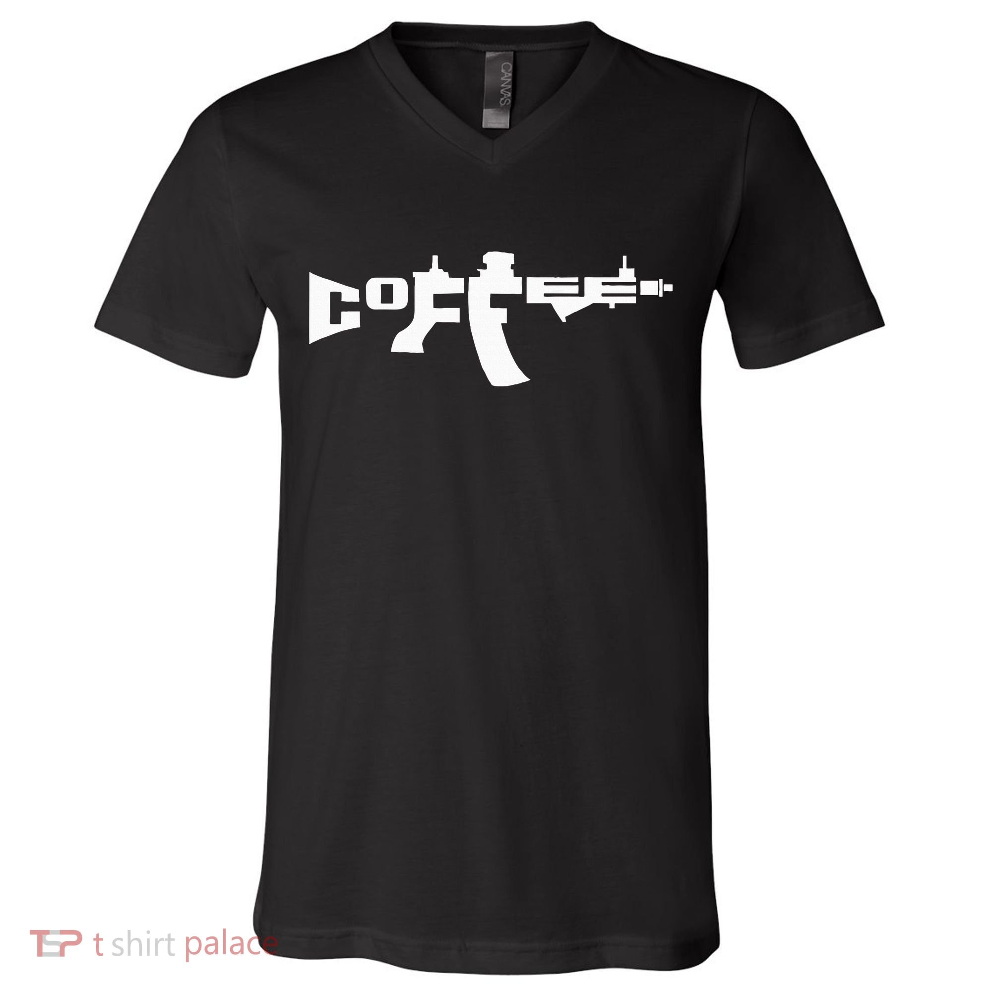 Coffee AR15 Rifle Gun Owner V-Neck T-Shirt