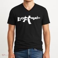 Coffee AR15 Rifle Gun Owner V-Neck T-Shirt thumb 2