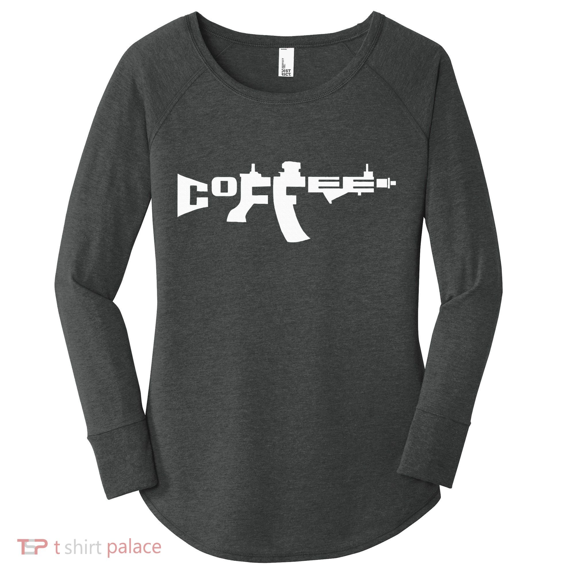 Coffee AR15 Rifle Gun Owner Women's Perfect Tri Tunic Long Sleeve Shirt
