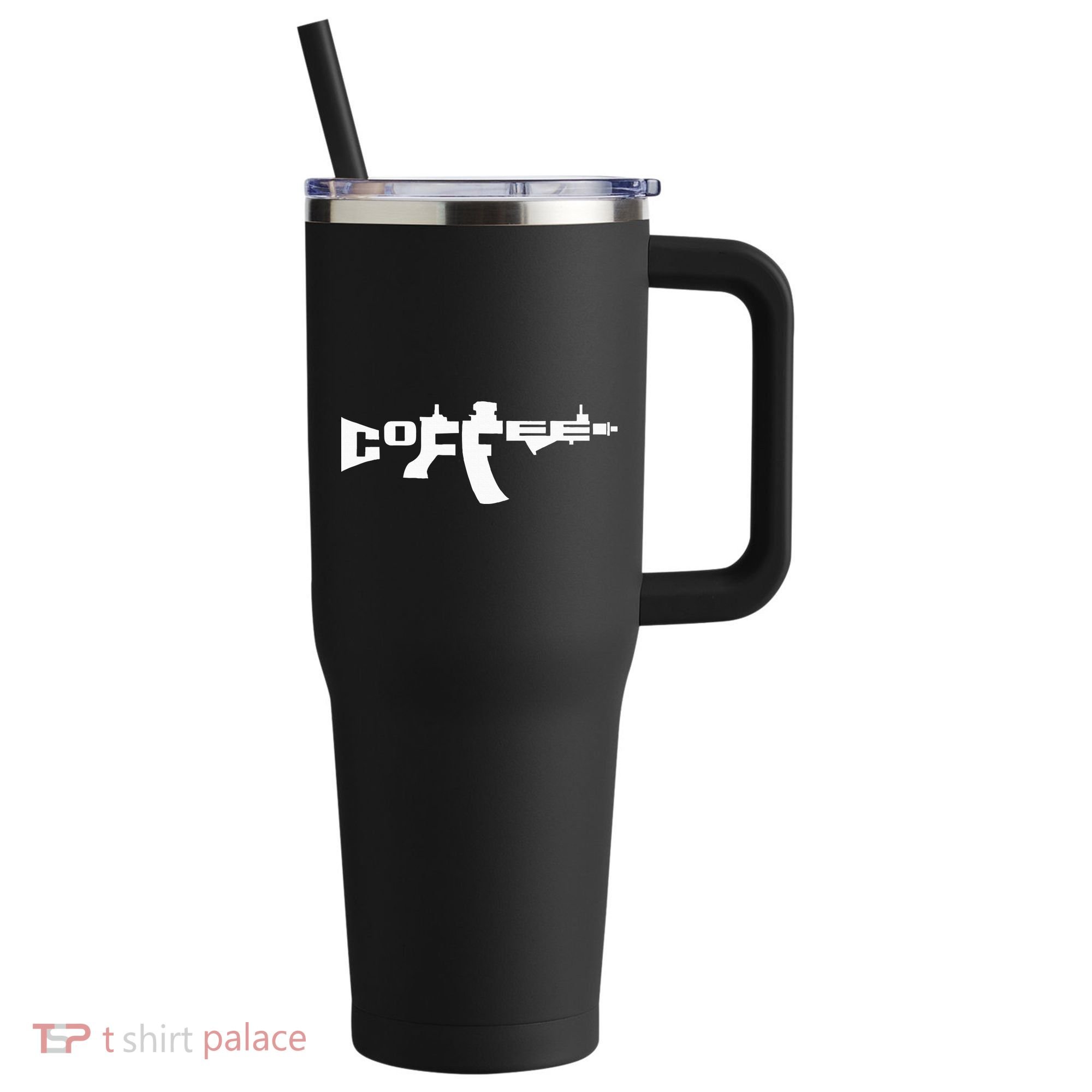 Coffee AR15 Rifle Gun Owner 40oz Vacuum Insulated Stainless Steel Travel Tumbler