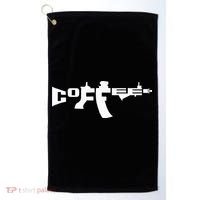Coffee AR15 Rifle Gun Owner Golf Towel thumb 0