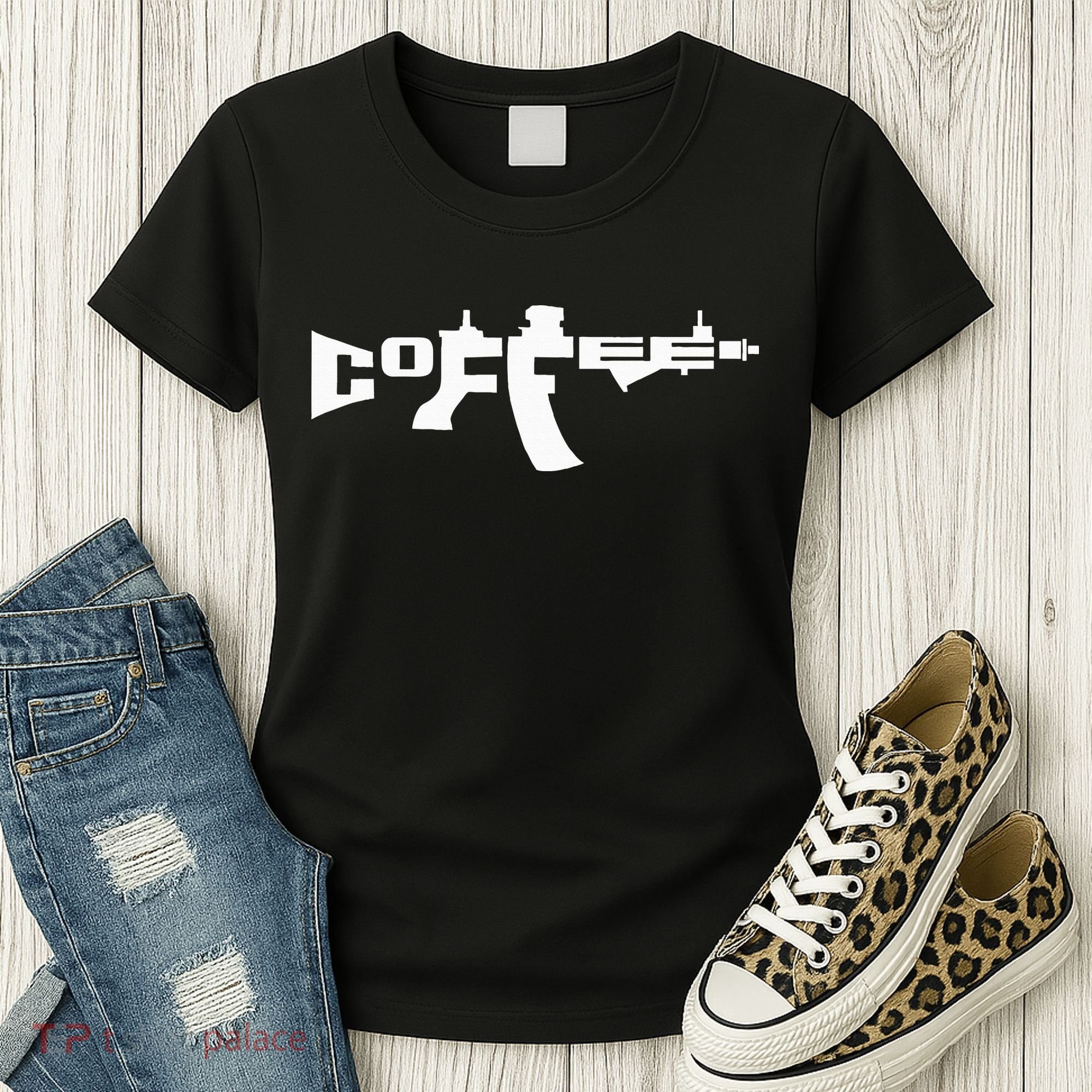 Coffee AR15 Rifle Gun Owner Women's T-Shirt