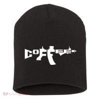 Coffee AR15 Rifle Gun Owner Short Acrylic Beanie thumb 0