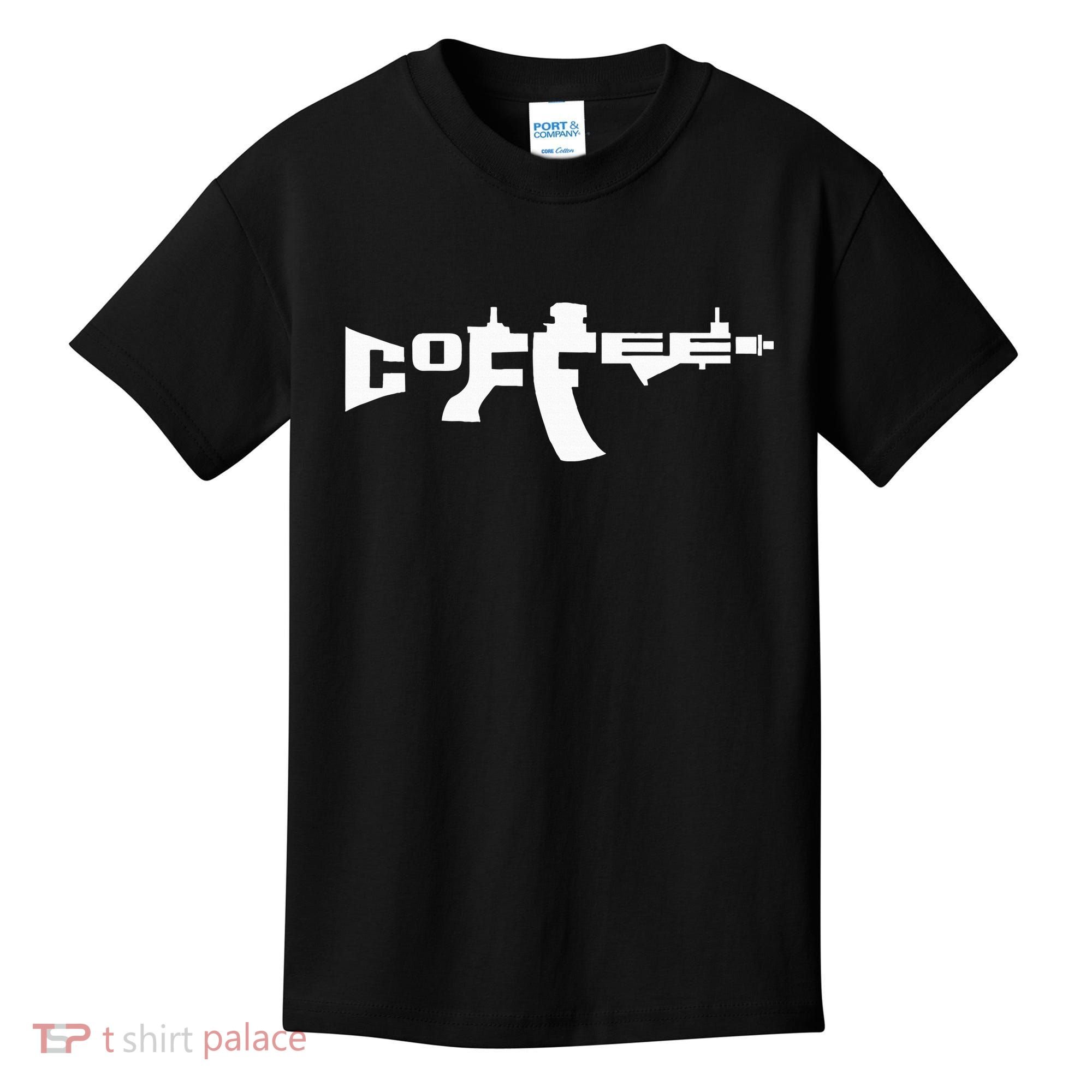Coffee AR15 Rifle Gun Owner Kids T-Shirt