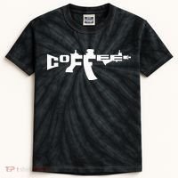 Coffee AR15 Rifle Gun Owner Kids Tie-Dye T-Shirt thumb 0