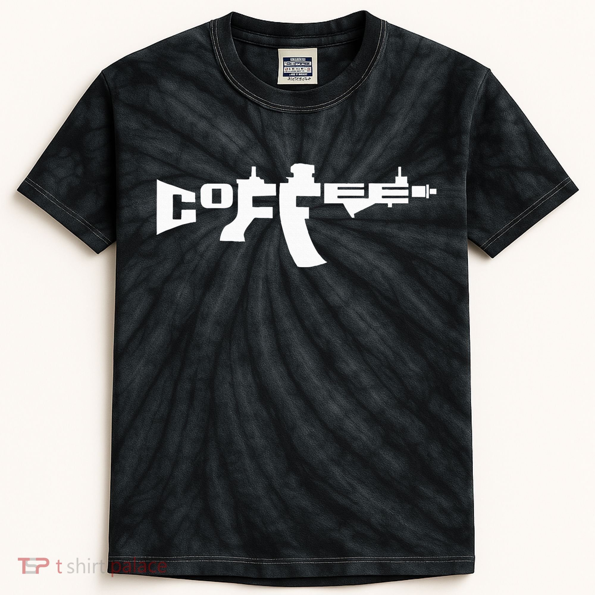 Coffee AR15 Rifle Gun Owner Kids Tie-Dye T-Shirt
