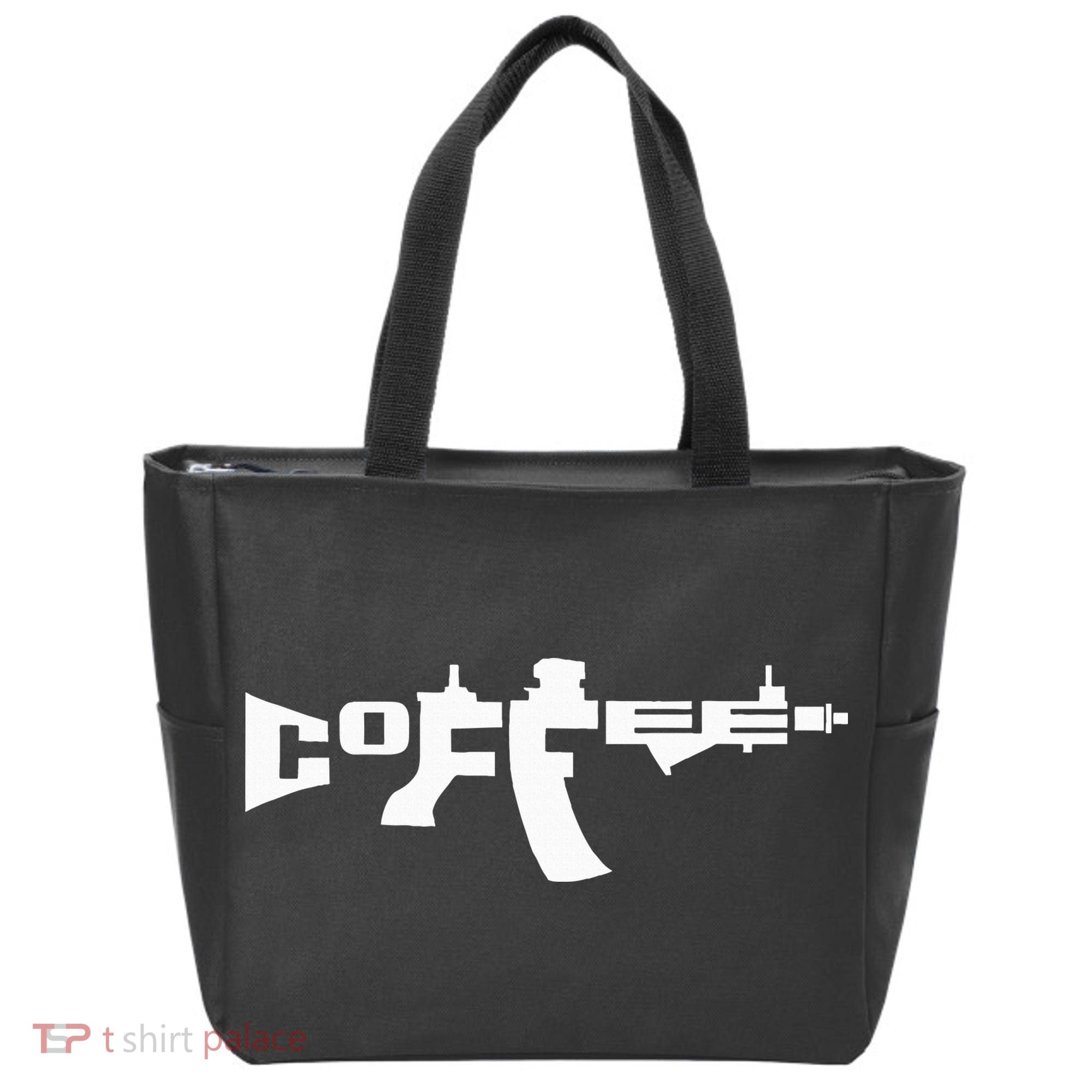 Coffee AR15 Rifle Gun Owner Tote Bag