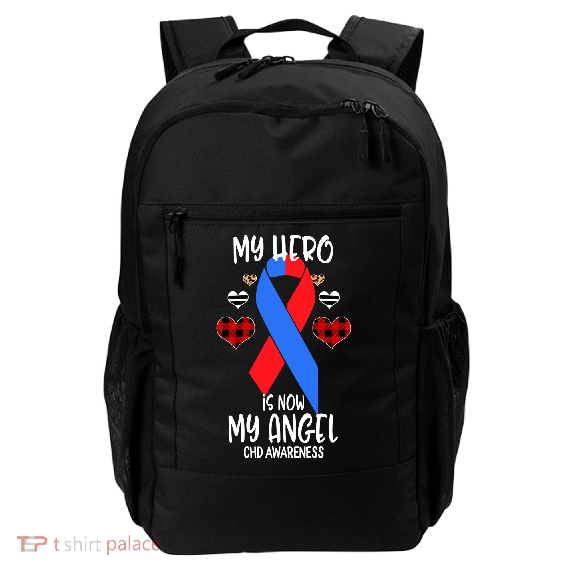 Chd Awareness Remembrance Hero Is Now My Angel Great Gift Backpack