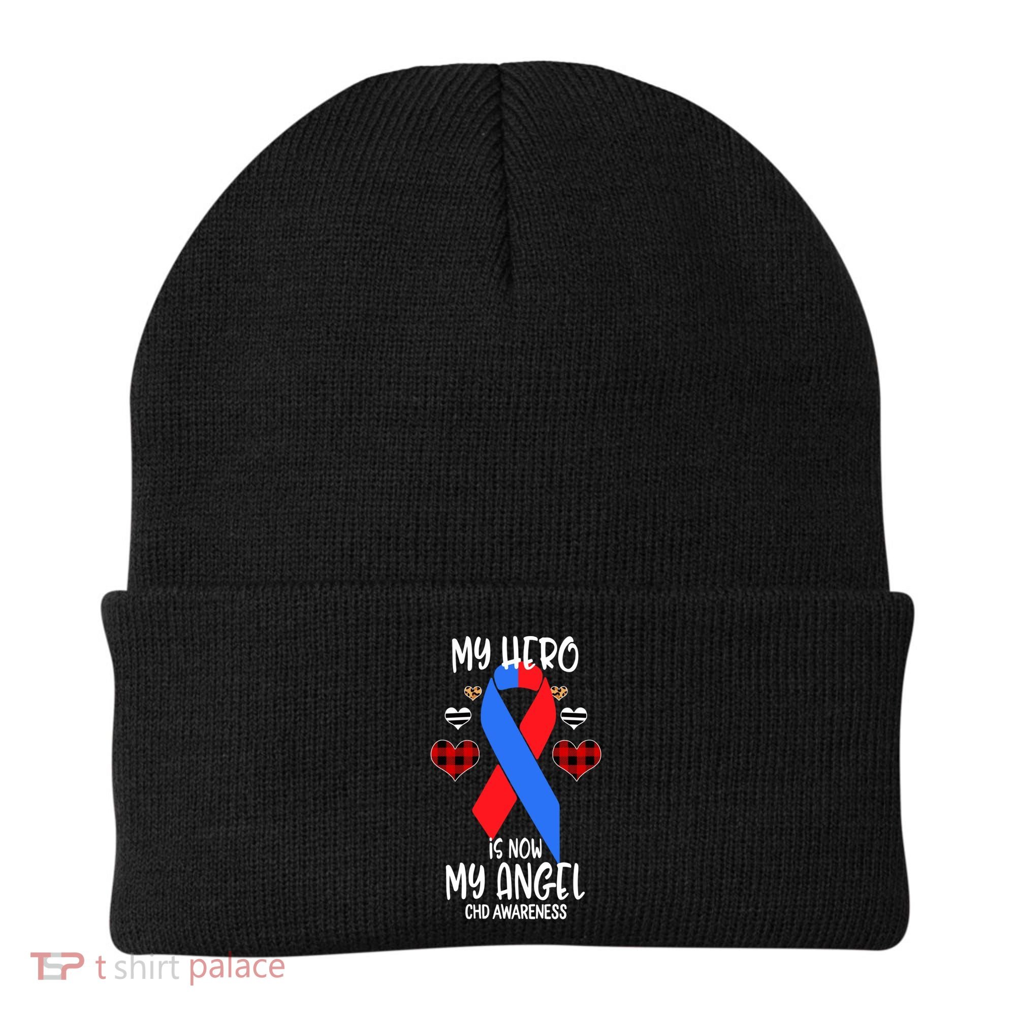 Chd Awareness Remembrance Hero Is Now My Angel Great Gift Beanie