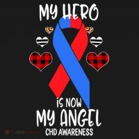 Chd Awareness Remembrance Hero Is Now My Angel Great Gift Women's Hoodie thumb 2