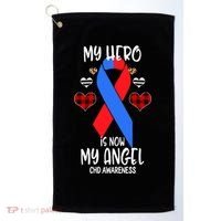 Chd Awareness Remembrance Hero Is Now My Angel Great Gift Golf Towel thumb 0