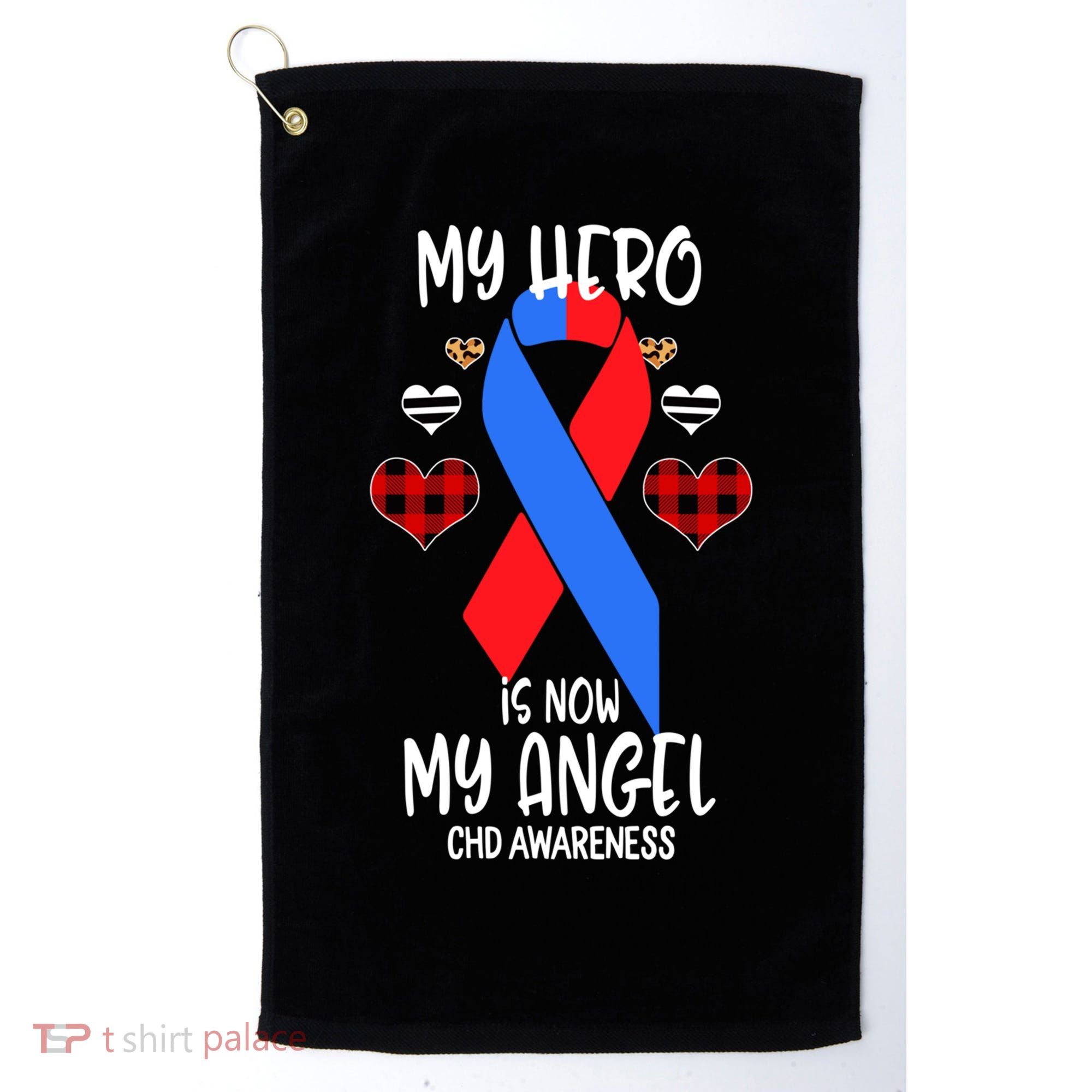 Chd Awareness Remembrance Hero Is Now My Angel Great Gift Golf Towel