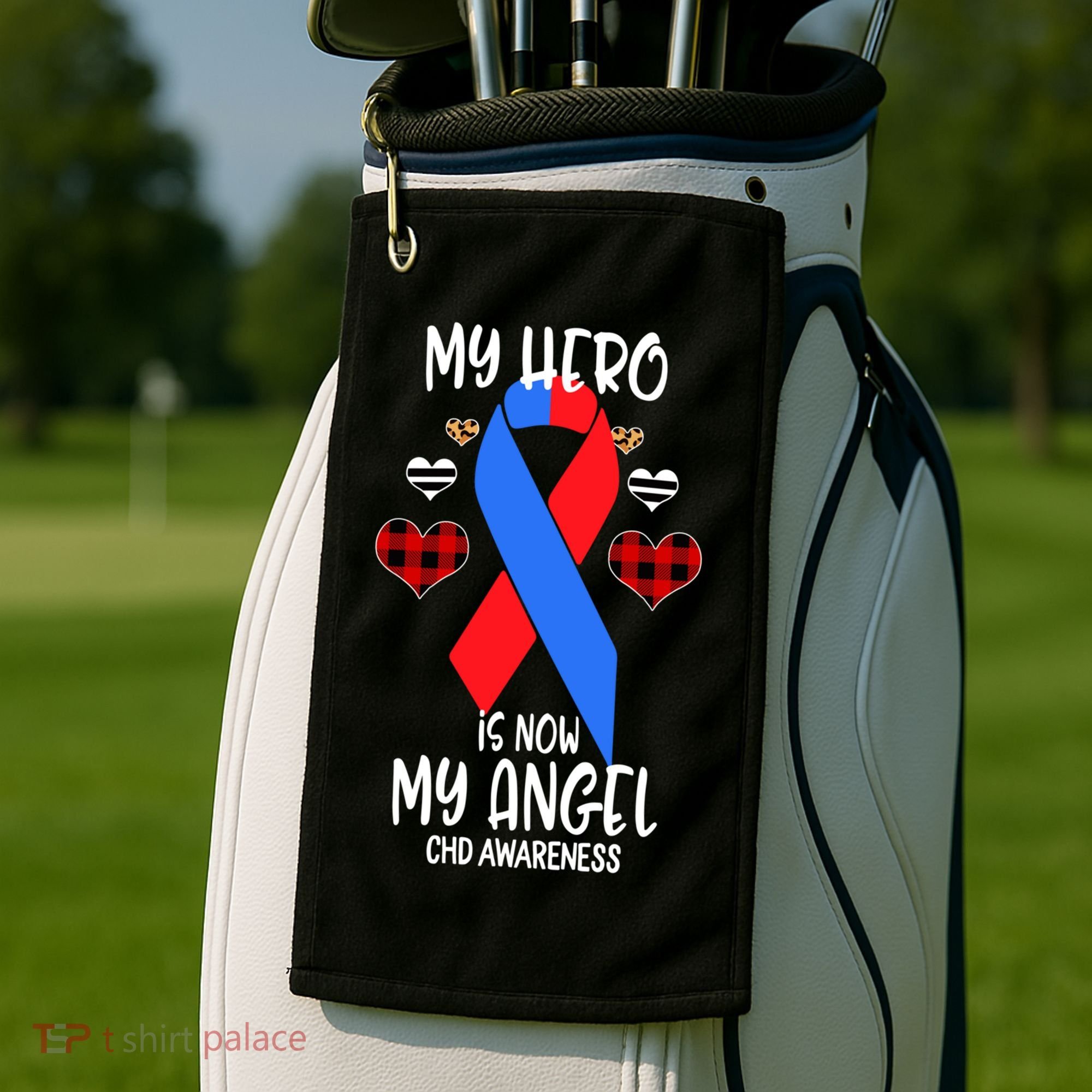 Chd Awareness Remembrance Hero Is Now My Angel Great Gift Golf Towel