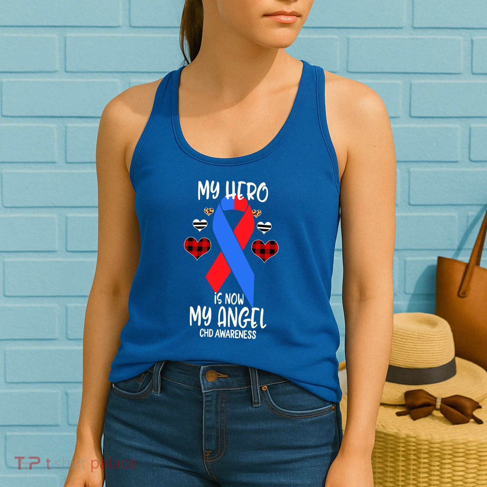 Chd Awareness Remembrance Hero Is Now My Angel Great Gift Women's Tank Top
