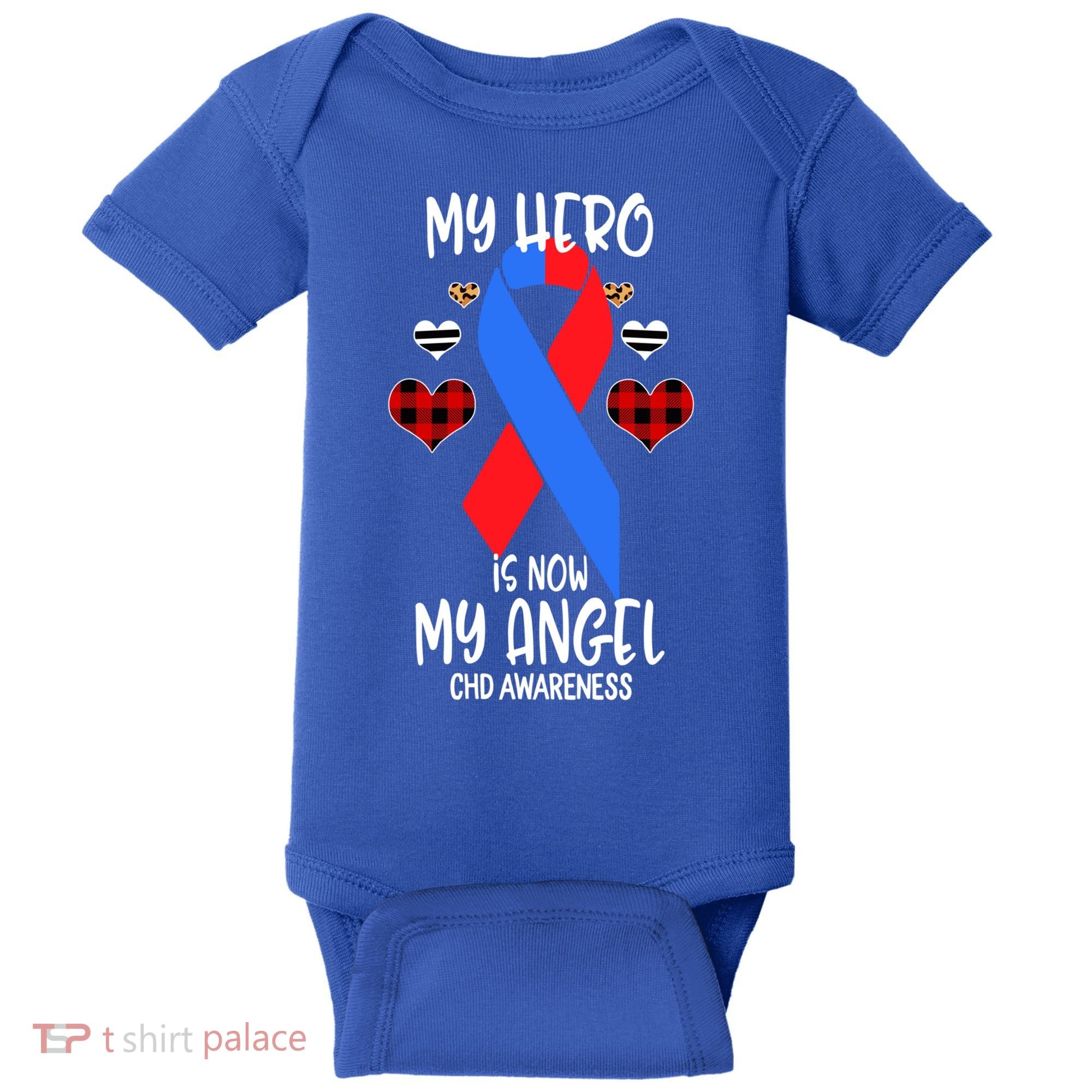 Chd Awareness Remembrance Hero Is Now My Angel Great Gift Baby Bodysuit