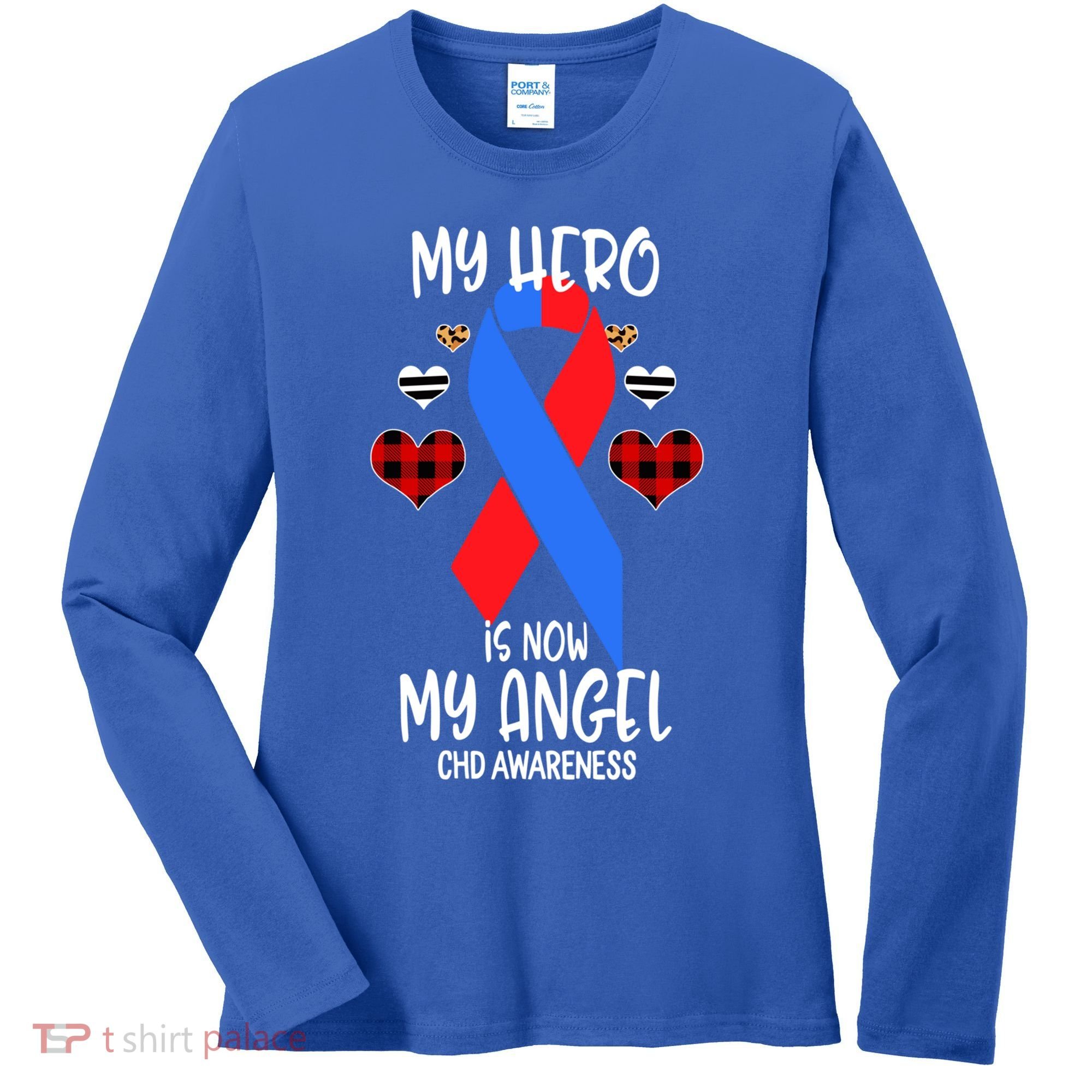 Chd Awareness Remembrance Hero Is Now My Angel Great Gift Women's Long Sleeve Shirt