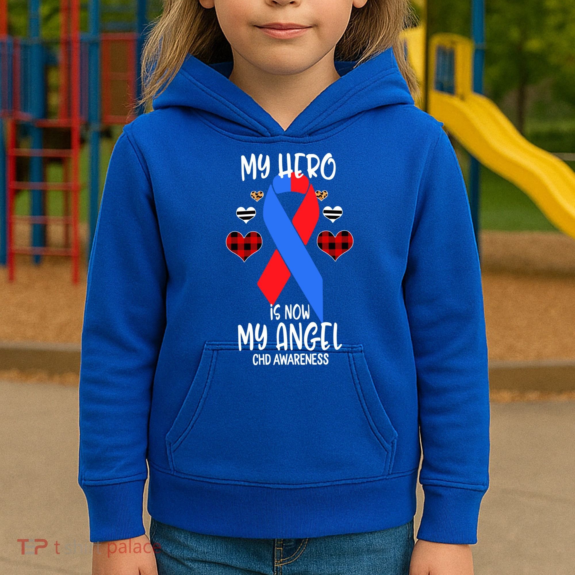 Chd Awareness Remembrance Hero Is Now My Angel Great Gift Kids Hoodie