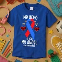 Chd Awareness Remembrance Hero Is Now My Angel Great Gift Kids T-Shirt thumb 3