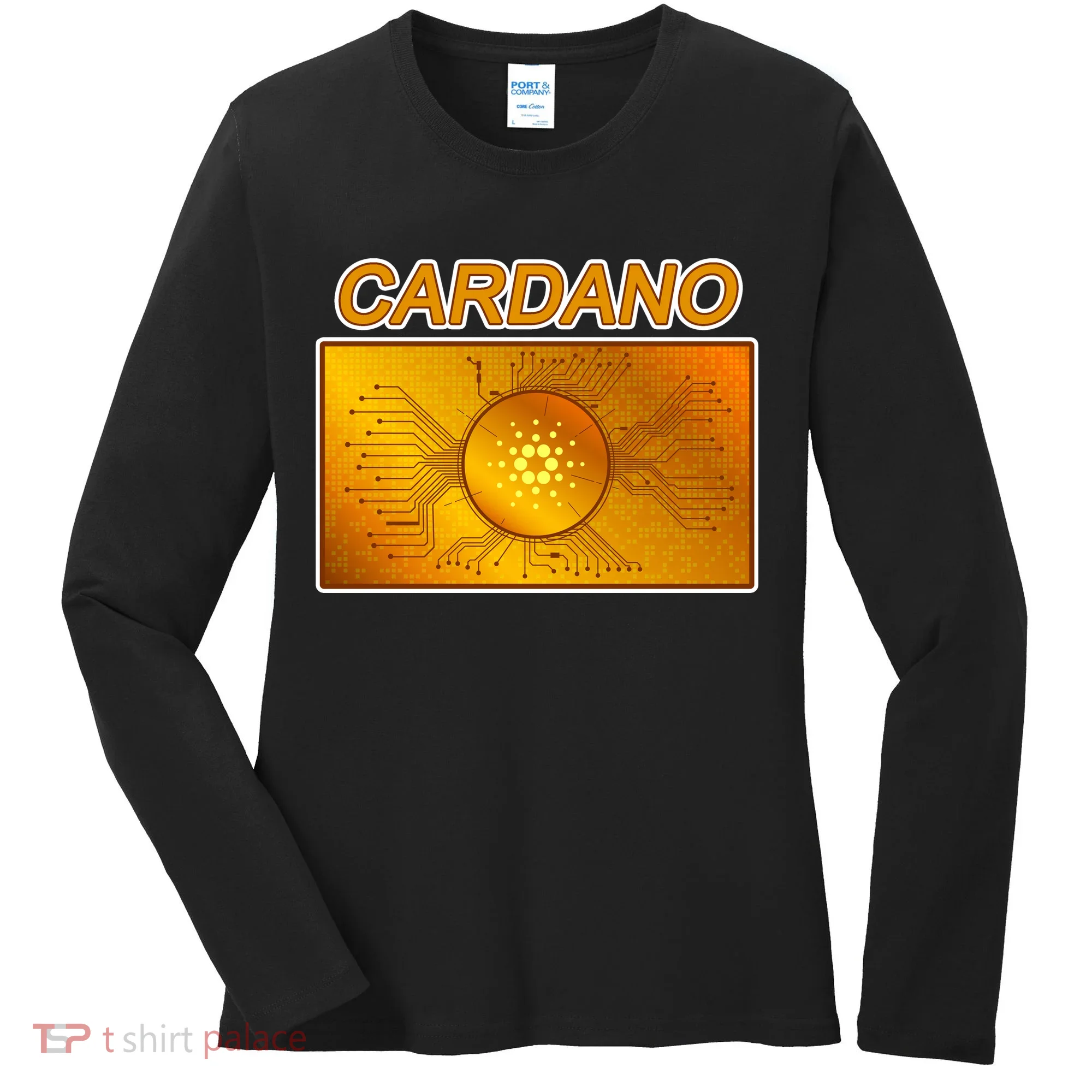 Cardano ADA Cryptocurrency Gold Women's Long Sleeve Shirt