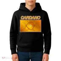 Cardano ADA Cryptocurrency Gold Kids Hoodie thumb 4