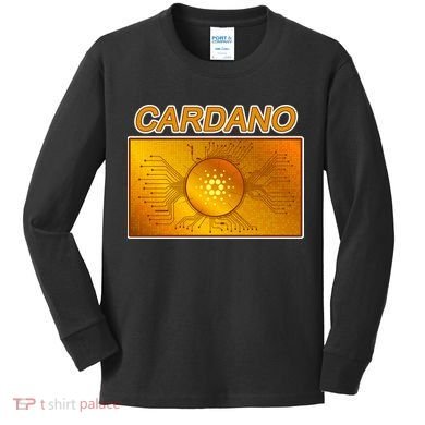 Cardano ADA Cryptocurrency Gold Kids Long Sleeve Shirt