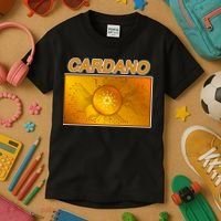 Cardano ADA Cryptocurrency Gold Kids T-Shirt thumb 3