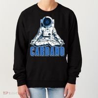 Cardano Mediating Yoga Astronaut Crypto Currency Women's Sweatshirt thumb 0