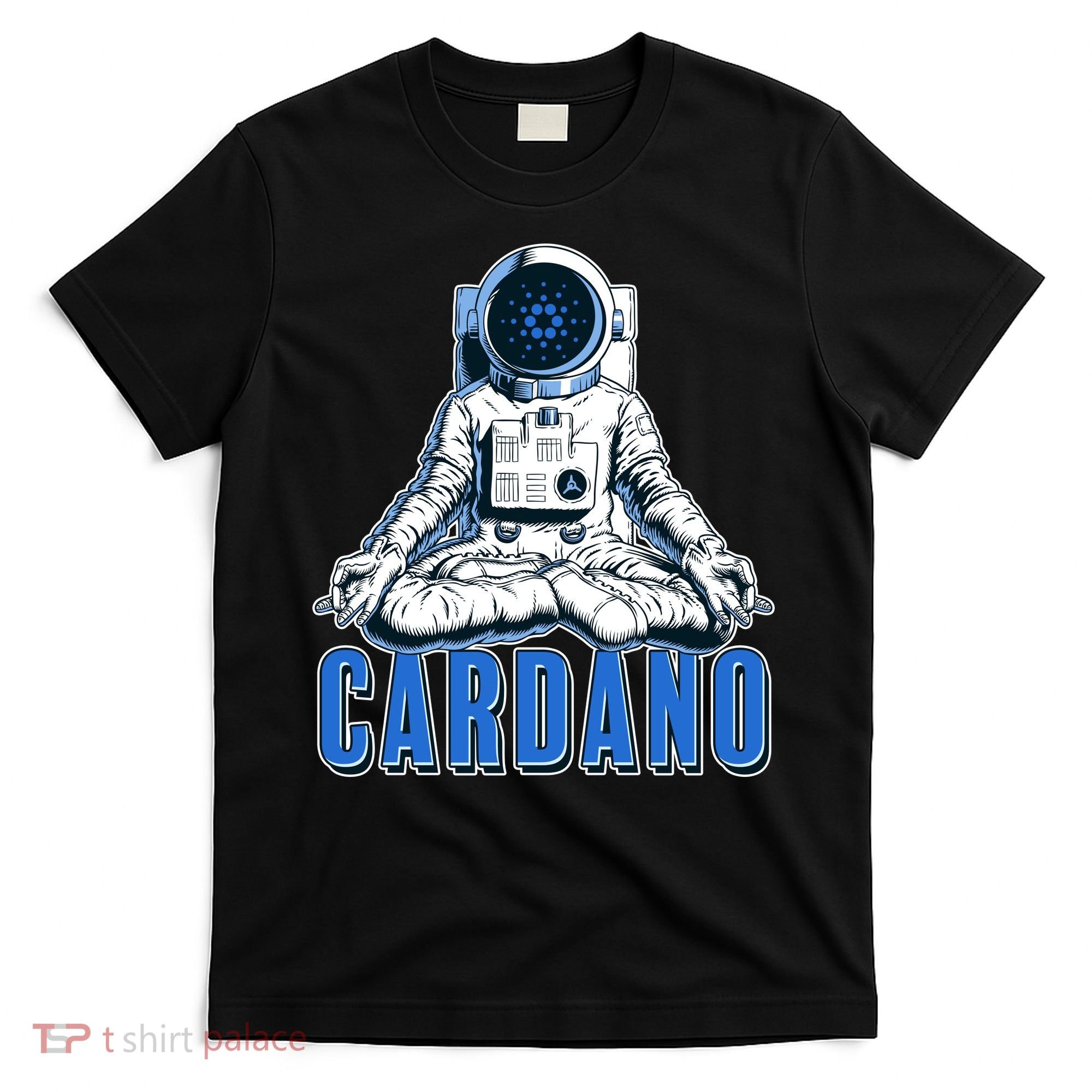 Cardano Mediating Yoga Astronaut Crypto Currency T-Shirt