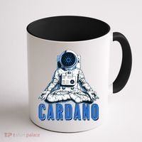 Cardano Mediating Yoga Astronaut Crypto Currency Coffee Mug thumb 1