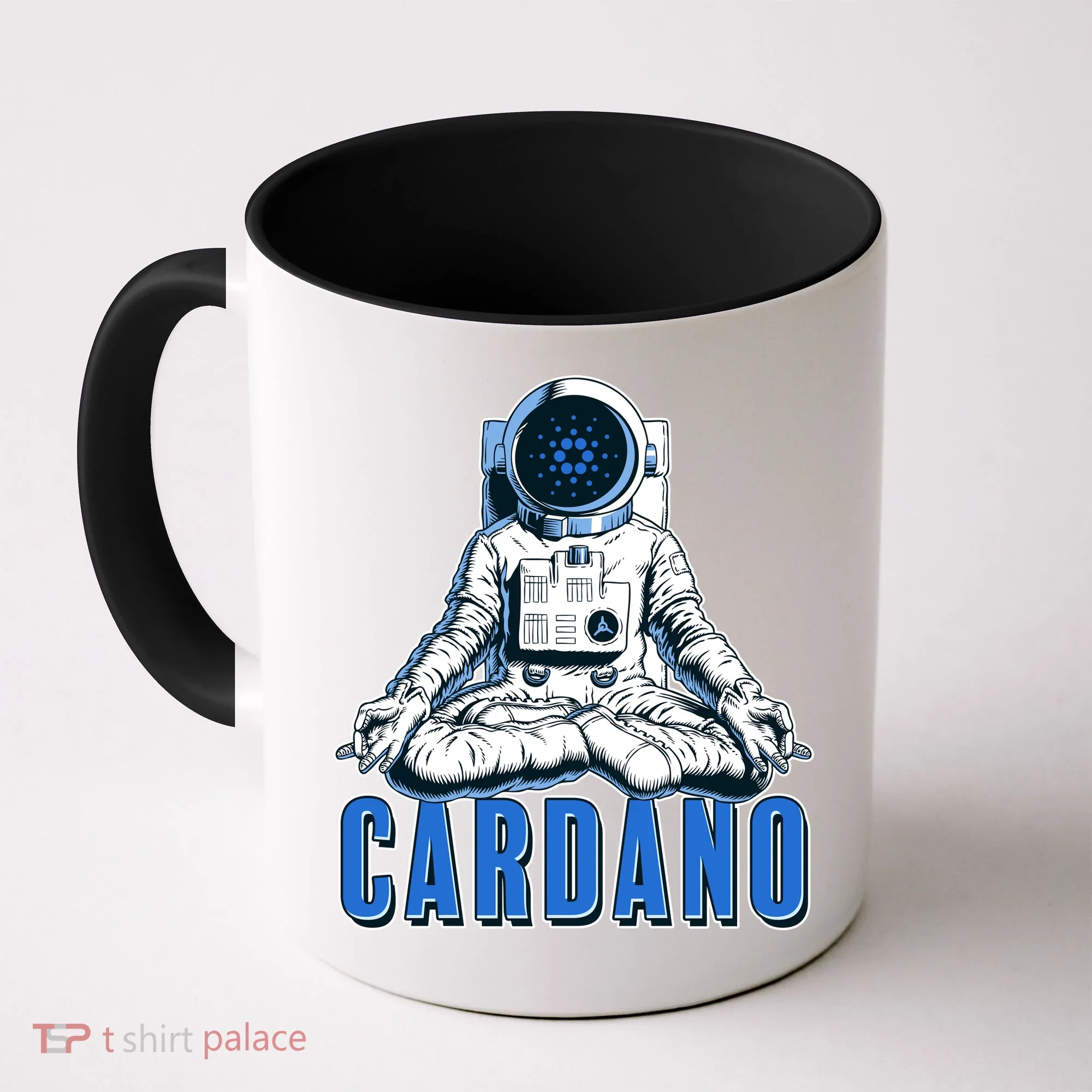 Cardano Mediating Yoga Astronaut Crypto Currency Coffee Mug
