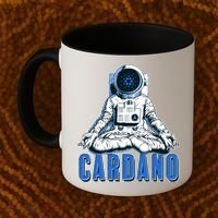 Cardano Mediating Yoga Astronaut Crypto Currency Coffee Mug thumb 2