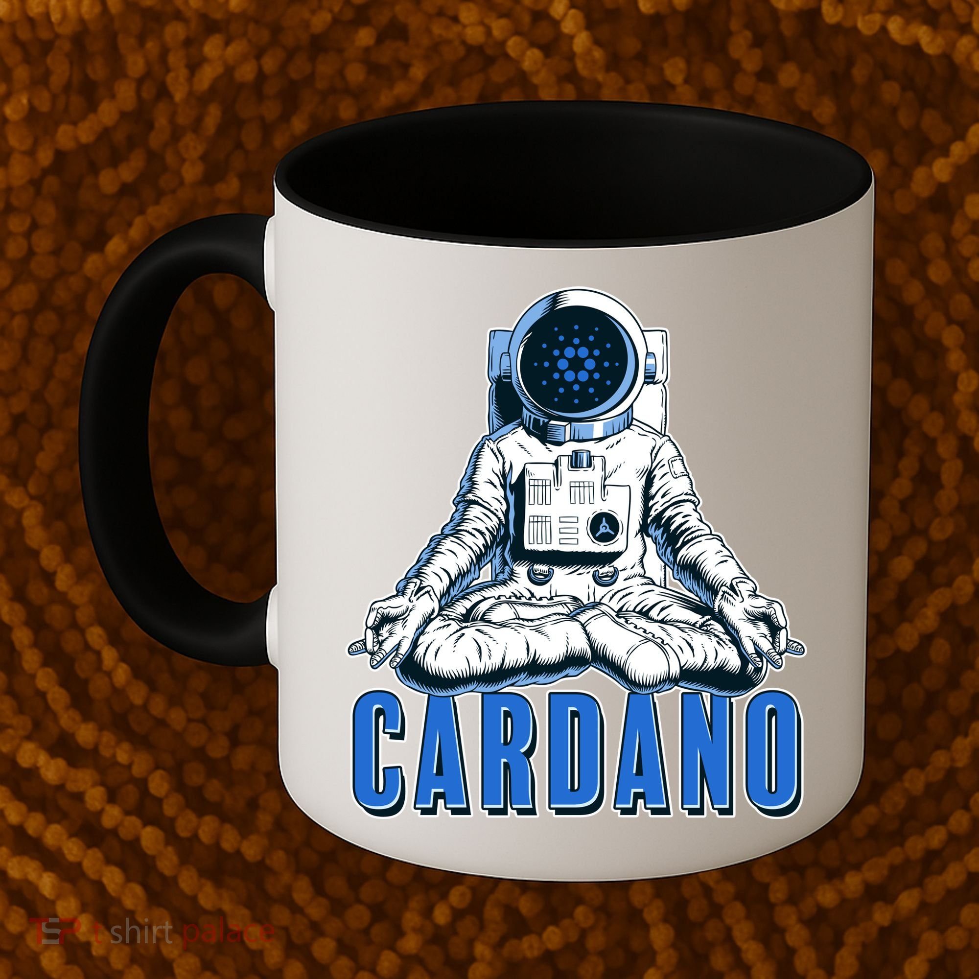 Cardano Mediating Yoga Astronaut Crypto Currency Coffee Mug