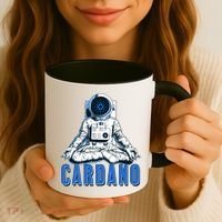 Cardano Mediating Yoga Astronaut Crypto Currency Coffee Mug thumb 3