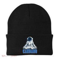 Cardano Mediating Yoga Astronaut Crypto Currency Beanie thumb 0