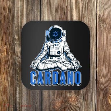 Cardano Mediating Yoga Astronaut Crypto Currency Coaster