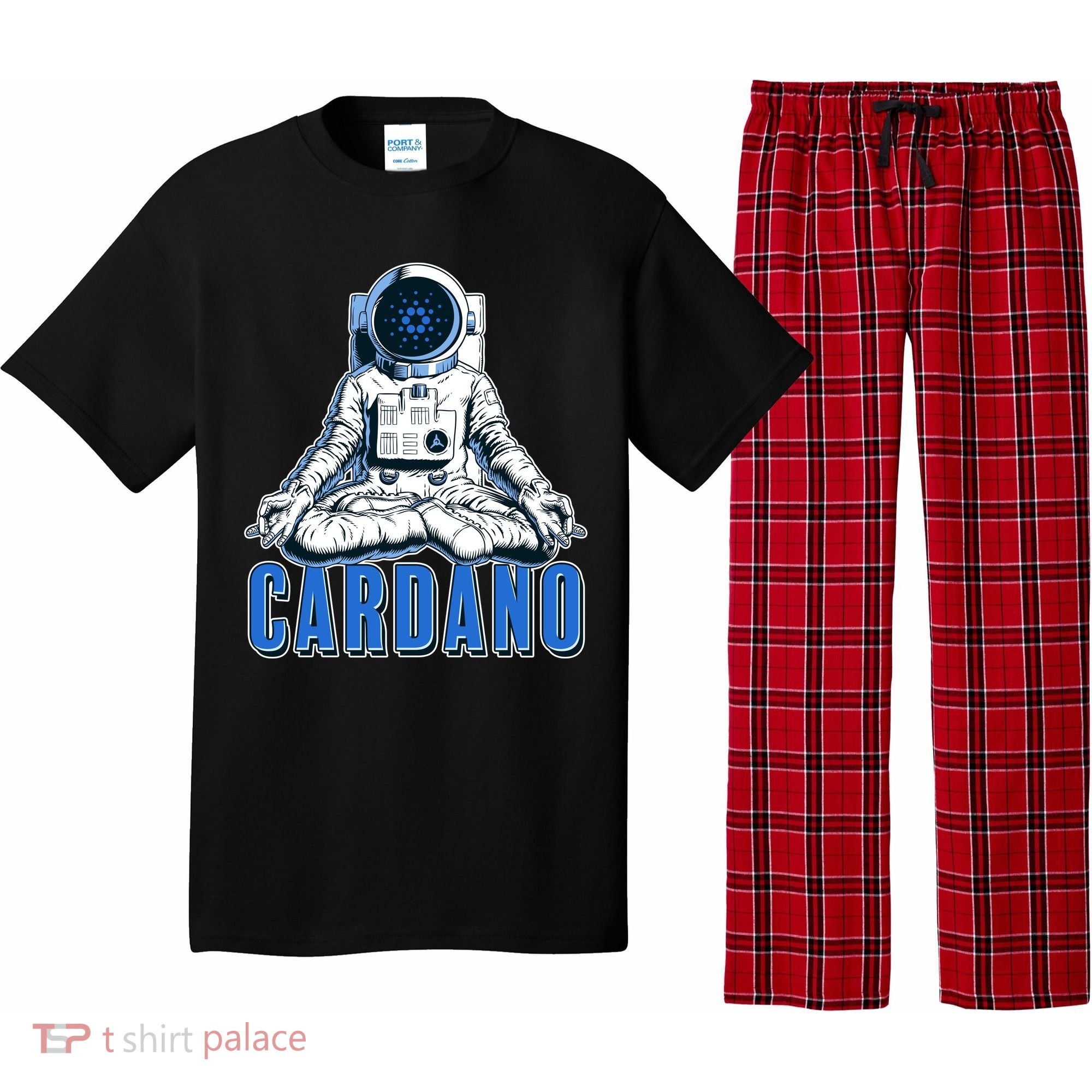 Cardano Mediating Yoga Astronaut Crypto Currency Pajama Set