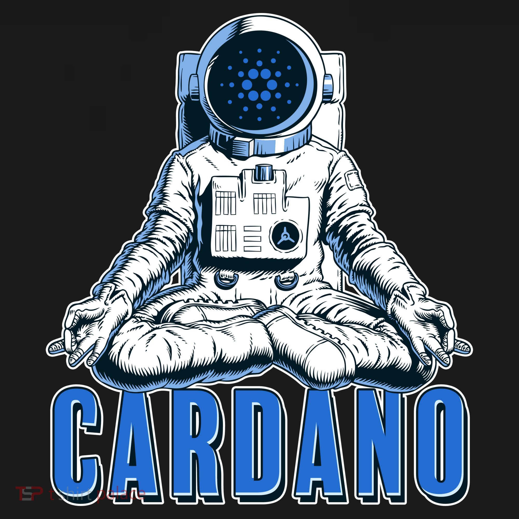 Cardano Mediating Yoga Astronaut Crypto Currency Women's Hoodie