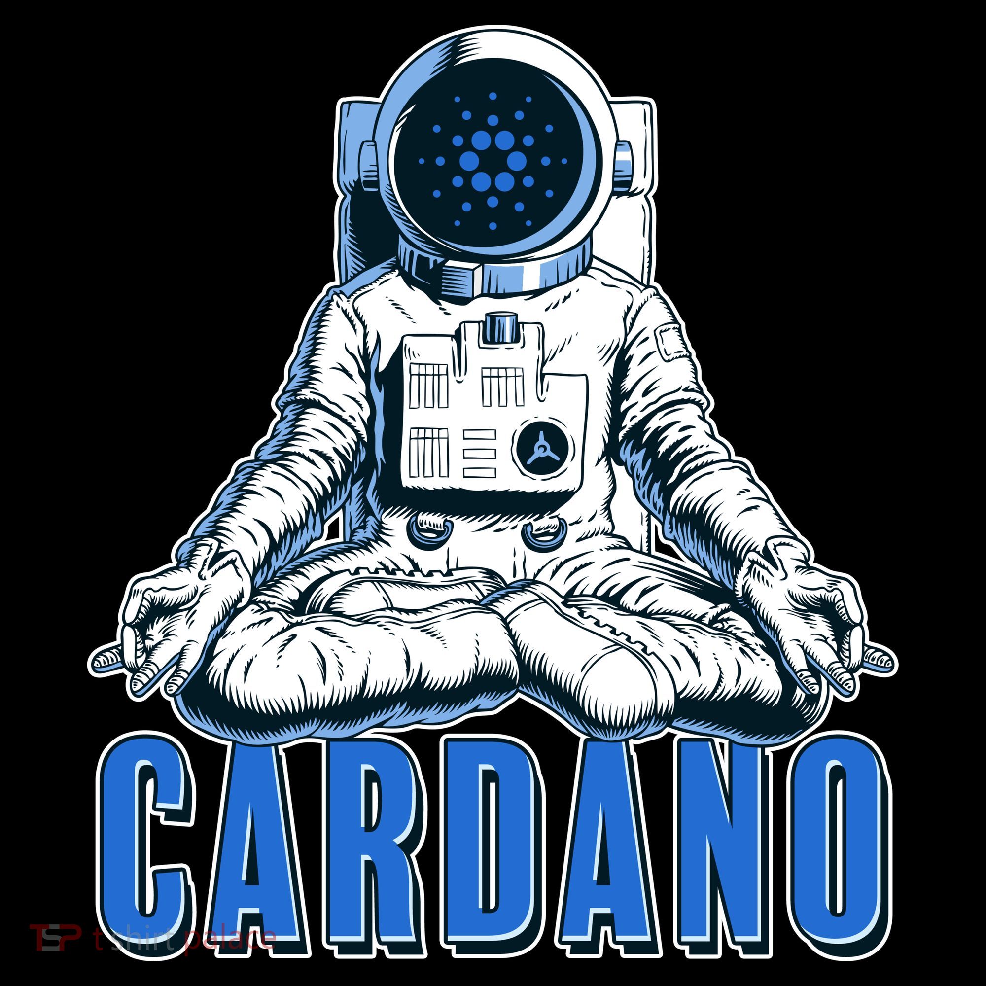 Cardano Mediating Yoga Astronaut Crypto Currency Women's Tank Top