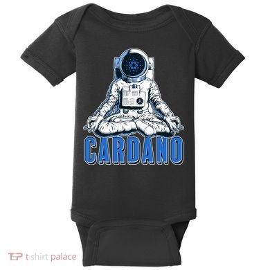 Cardano Mediating Yoga Astronaut Crypto Currency Baby Bodysuit