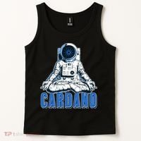 Cardano Mediating Yoga Astronaut Crypto Currency Tank Top thumb 2