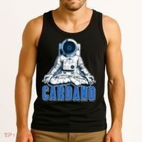 Cardano Mediating Yoga Astronaut Crypto Currency Tank Top thumb 3