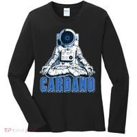 Cardano Mediating Yoga Astronaut Crypto Currency Women's Long Sleeve Shirt thumb 0