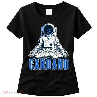 Cardano Mediating Yoga Astronaut Crypto Currency Women's T-Shirt