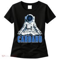 Cardano Mediating Yoga Astronaut Crypto Currency Women's T-Shirt thumb 0